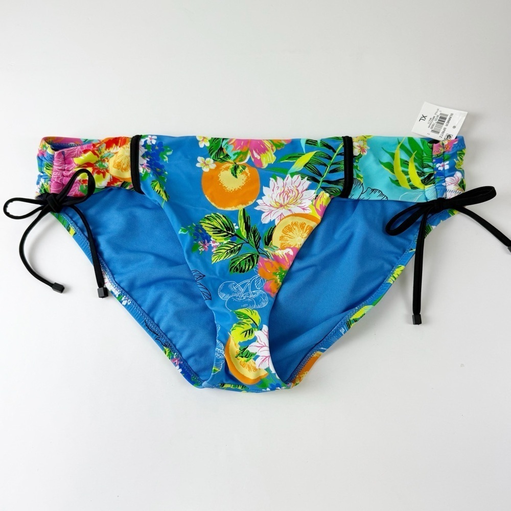 Bar iii Bikini Bottom Womens XL Blue Multi Citrus Summer Spritz Floral NWT